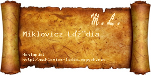 Miklovicz Lídia névjegykártya